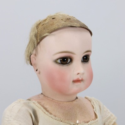 A rare Premiere portrait almond eye Jumeau bisque head Bebe doll, French circa 1880, - 2
