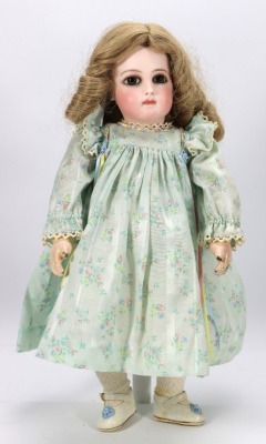 A rare Premiere portrait almond eye Jumeau bisque head Bebe doll, French circa 1880, - 6