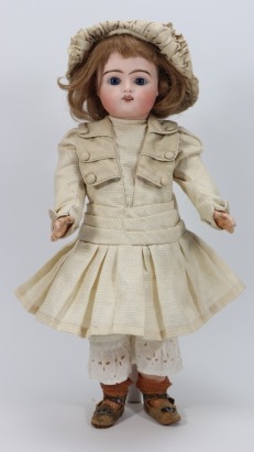 A Pintel and Godchaux bisque head doll, size 7, French circa 1890,
