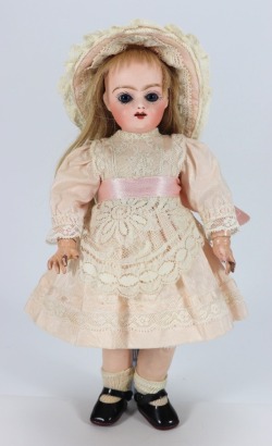 A rare small Pintel & Godchaux bisque head doll, size 4, French circa 1900,