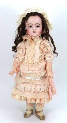 An S.F.B.J Depose bisque head doll with 'flirty eyes', French circa 1910,