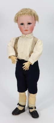 A rare Simon & Halbig 1448 bisque head character doll in original clothes, German circa 1912