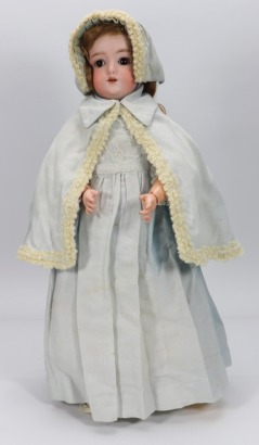 A.M 390 all original bisque head girl doll, German circa 1910