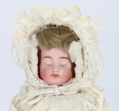 A rare Carl Bergner all original three faced bisque shoulder head doll, German circa 1905 - 2