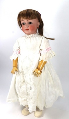 A Simon & Halbig/W.S.K bisque head girl doll, German circa 1910,