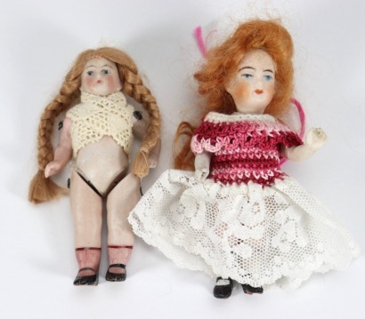 A miniature all bisque doll, German circa 1910,