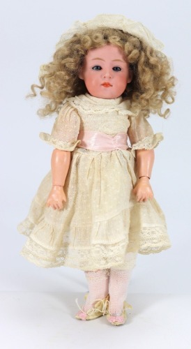 A rare small size Gebruder Heubach 6970 bisque head character doll, Gerrman circa 1910,