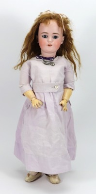 A Simon & Halbig 1079 bisque head doll, German circa 1910,