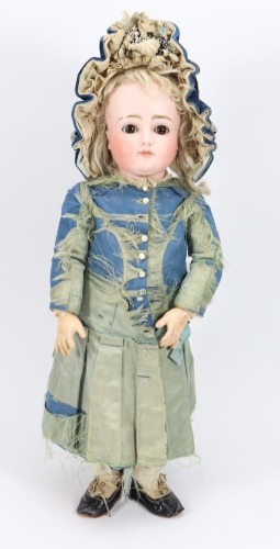 An early Kestner bisque head doll, German circa 1885,