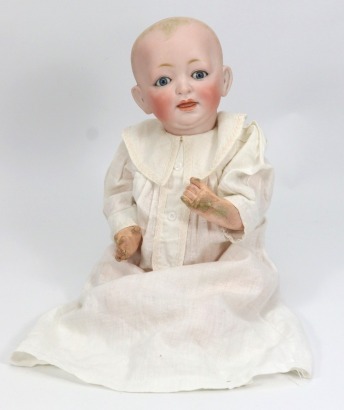 A J.D Kestner bisque head character baby, German circa 1910,