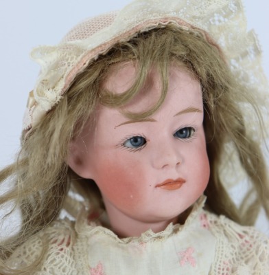 A rare glass eyed Gebruder Heubach 6970 bisque head character doll, German circa 1910, - 2