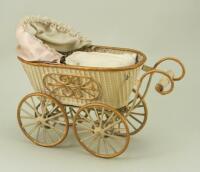 A rare Marklin embossed tinplate pram doll carriage, German circa 1900,