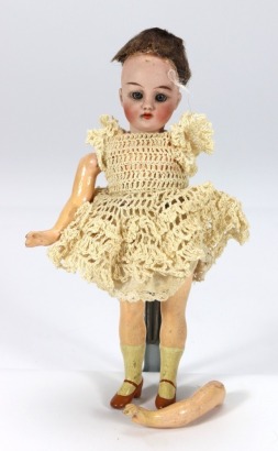 A miniature Simon & Halbig 1078 bisque head doll, German circa 1910