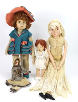 A small Lenci felt doll, Italian 1930s