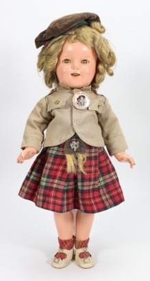 A Shirley Temple composition 'Wee Willie Winkie' doll by Ideal, American 1935-40