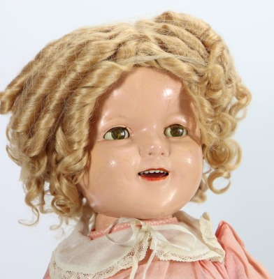 A Shirley Temple composition doll with rarer part cloth body, by Ideal - 2