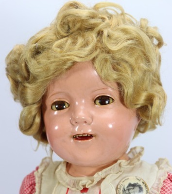 A Shirley Temple composition doll in rare 'Cherry' dress, by Ideal, American 1935-40 - 2