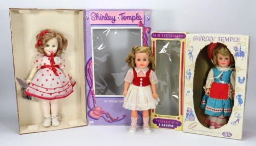 Three boxed vinyl Shirley Temple dolls American 1950s