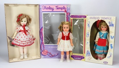 Three boxed vinyl Shirley Temple dolls American 1950s