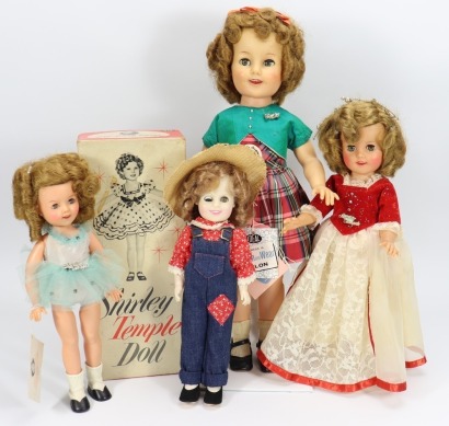 A Shirley Temple vinyl doll in her original box, American 1950s