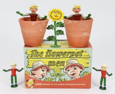 Boxed Sacul lead Bill and Ben The Flowerpot Men figures, 1950s,