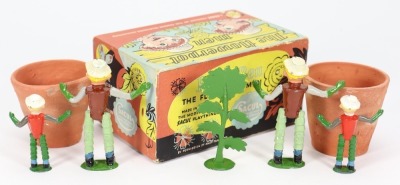 Boxed Sacul lead Bill and Ben The Flowerpot Men figures, 1950s, - 3