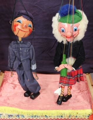 Pelham Puppet four SM type puppets, 1950/60s,