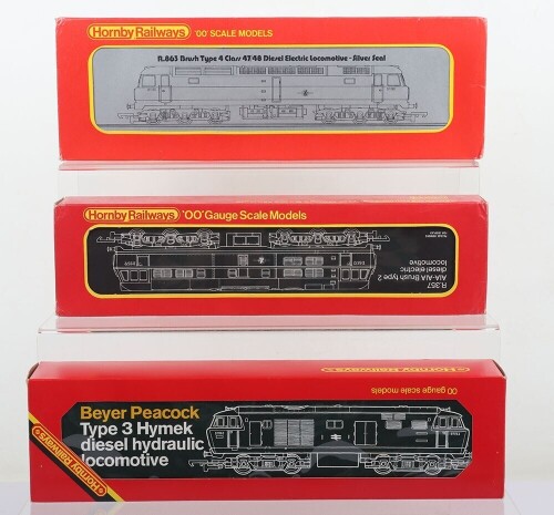 Three boxed Hornby Railway 00 gauge Diesel Electric locomotives,