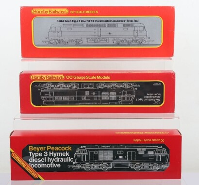 Three boxed Hornby Railway 00 gauge Diesel Electric locomotives,