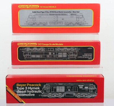 Three boxed Hornby Railway 00 gauge Diesel Electric locomotives,