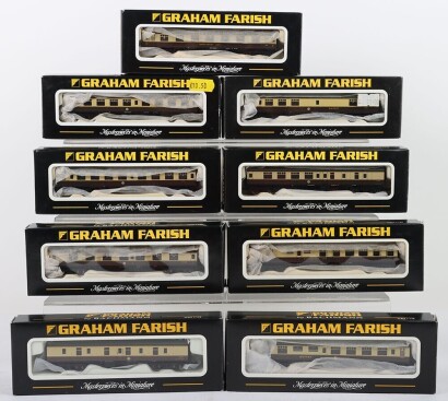 Nine Graham Farish N gauge Passenger coaches,