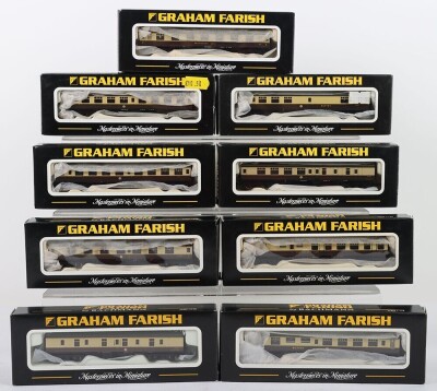 Nine Graham Farish N gauge Passenger coaches,