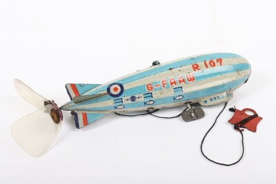Tinplate clockwork Airship, Japanese circa 1930, - 4