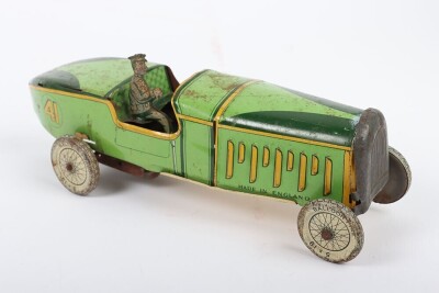 Tinplate clockwork Wells Racing car No.5, - 3