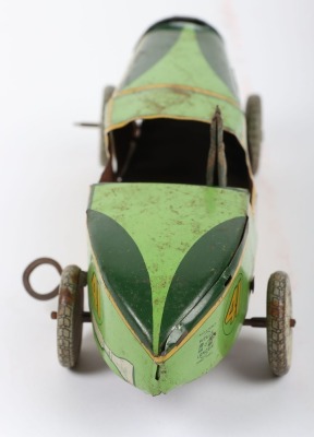 Tinplate clockwork Wells Racing car No.5, - 5