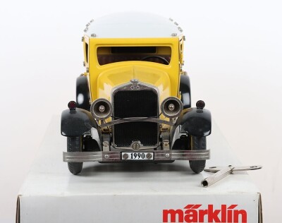 Marklin 1990 Tinplate Clockwork Postal Van Limited Edition model, - 3