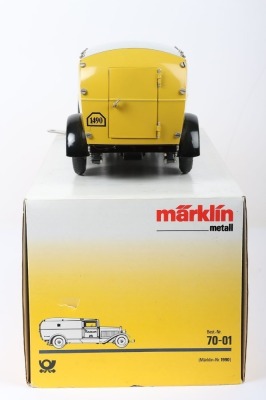 Marklin 1990 Tinplate Clockwork Postal Van Limited Edition model, - 4