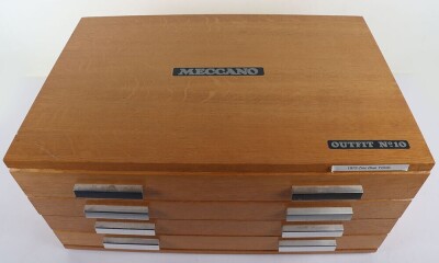 Meccano Outfit No.10 in original four drawer wooden case, 1970s, - 2