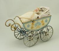 A fine Marklin tinplate pram doll carriage, German circa 1900,