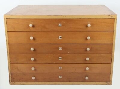 Meccano counted spare parts six drawer cabinet, 1960s