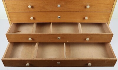 Meccano counted spare parts six drawer cabinet, 1960s - 3