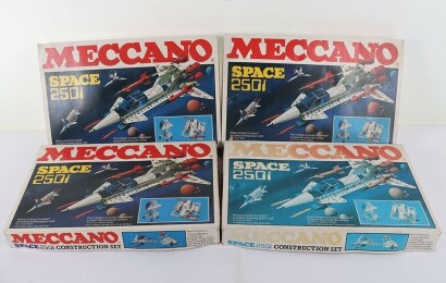 Seven boxed Meccano Space sets, 1970s