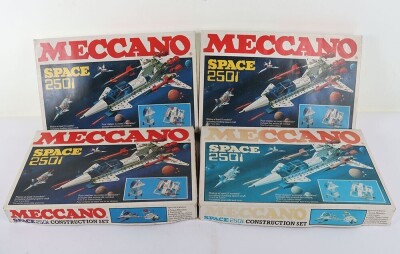 Seven boxed Meccano Space sets, 1970s