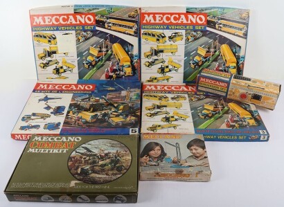 Nine boxed Meccano sets, 1960s/70s,