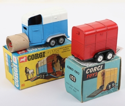 Two Corgi Toys Boxed Horse Boxes