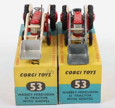 Two Corgi Toys 53 Massey-Ferguson 65 Tractors with Shovel - 4