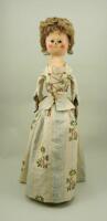 Early George III carved and painted wooden doll, English circa 1780,