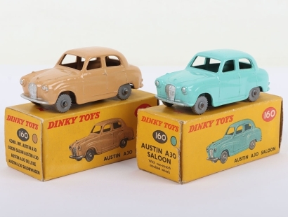 Two Dinky Toys 160 Austin A30 Saloons