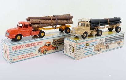 Two Boxed French Dinky Toys Articulated Commercial Lorries
