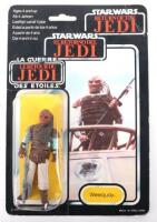 Palitoy General Mills Star Wars Return of The Jedi Tri Logo Weequay, Vintage Original Carded Figure, 3 ¾ inches mint,